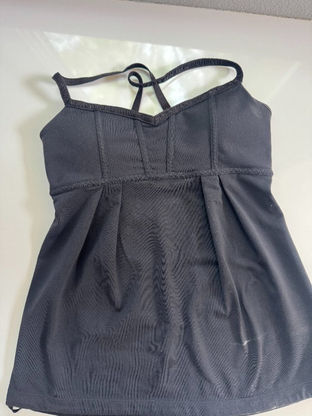 Lululemon Black Pleated Corset-Style Tank Top – Size 6